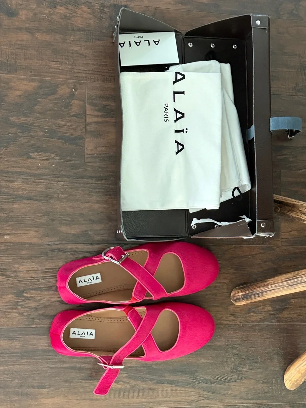Alaïa Pink Mary Jane Flats